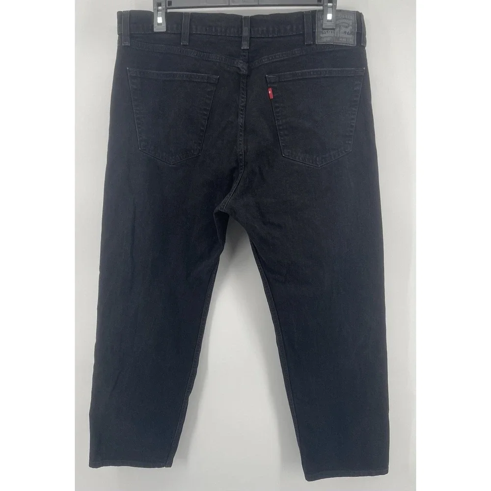 Levi's 505 Regular Fit Jeans Mens 40x28.5 Black Straight Leg Classic Streetwear